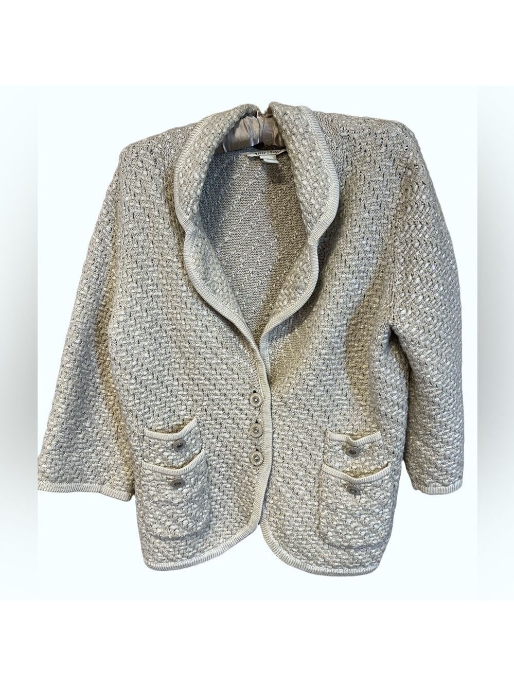 WHBM Chanel-like Knit Cropped Jacket